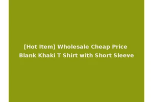 [Hot Item] Wholesale Cheap Price Blank Khaki T Shirt with Short Sleeve