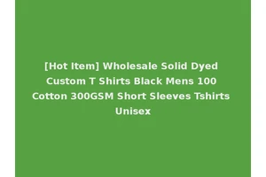 [Hot Item] Wholesale Solid Dyed Custom T Shirts Black Mens 100 Cotton 300GSM Short Sleeves Tshirts Unisex