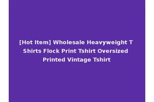 [Hot Item] Wholesale Heavyweight T Shirts Flock Print Tshirt Oversized Printed Vintage Tshirt