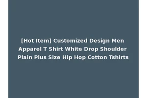 [Hot Item] Customized Design Men Apparel T Shirt White Drop Shoulder Plain Plus Size Hip Hop Cotton Tshirts