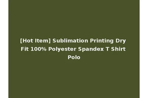 [Hot Item] Sublimation Printing Dry Fit 100% Polyester Spandex T Shirt Polo