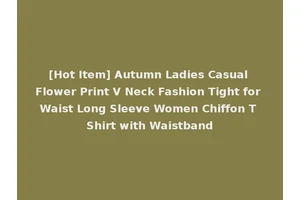 [Hot Item] Autumn Ladies Casual Flower Print V Neck Fashion Tight for Waist Long Sleeve Women Chiffon T Shirt with Waistband