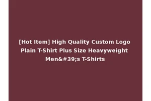 [Hot Item] High Quality Custom Logo Plain T-Shirt Plus Size Heavyweight Men's T-Shirts