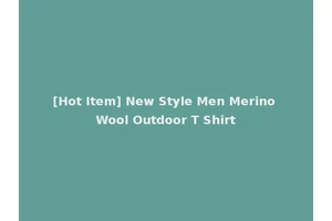 [Hot Item] New Style Men Merino Wool Outdoor T Shirt
