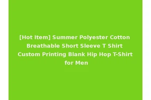 [Hot Item] Summer Polyester Cotton Breathable Short Sleeve T Shirt Custom Printing Blank Hip Hop T-Shirt for Men