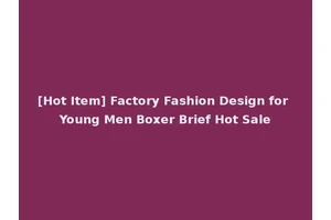 [Hot Item] Factory Fashion Design for Young Men Boxer Brief Hot Sale