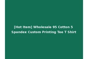 [Hot Item] Wholesale 95 Cotton 5 Spandex Custom Printing Tee T Shirt