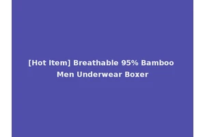[Hot Item] Breathable 95% Bamboo Men Underwear Boxer