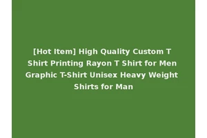 [Hot Item] High Quality Custom T Shirt Printing Rayon T Shirt for Men Graphic T-Shirt Unisex Heavy Weight Shirts for Man