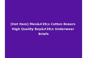[Hot Item] Men's Cotton Boxers High Quality Boy's Underwear Briefs
