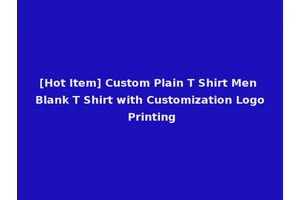 [Hot Item] Custom Plain T Shirt Men Blank T Shirt with Customization Logo Printing