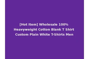 [Hot Item] Wholesale 100% Heavyweight Cotton Blank T Shirt Custom Plain White T-Shirts Men