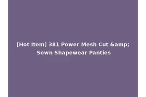 [Hot Item] 381 Power Mesh Cut &amp; Sewn Shapewear Panties