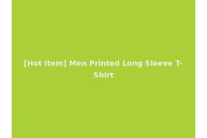 [Hot Item] Men Printed Long Sleeve T-Shirt