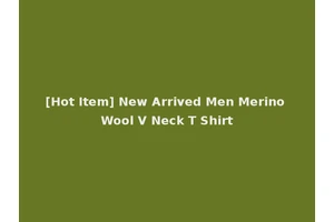 [Hot Item] New Arrived Men Merino Wool V Neck T Shirt