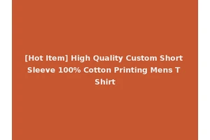 [Hot Item] High Quality Custom Short Sleeve 100% Cotton Printing Mens T Shirt