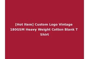 [Hot Item] Custom Logo Vintage 180GSM Heavy Weight Cotton Blank T Shirt