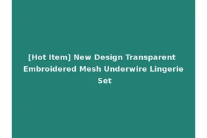 [Hot Item] New Design Transparent Embroidered Mesh Underwire Lingerie Set