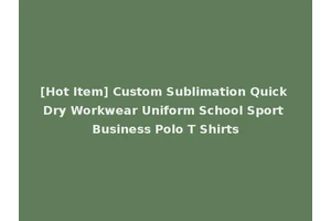 [Hot Item] Custom Sublimation Quick Dry Workwear Uniform School Sport Business Polo T Shirts