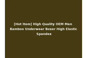[Hot Item] High Quality OEM Men Bamboo Underwear Boxer High Elastic Spandex