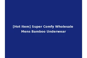 [Hot Item] Super Comfy Wholesale Mens Bamboo Underwear