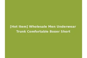 [Hot Item] Wholesale Men Underwear Trunk Comfortable Boxer Short