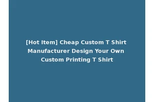 [Hot Item] Cheap Custom T Shirt Manufacturer Design Your Own Custom Printing T Shirt