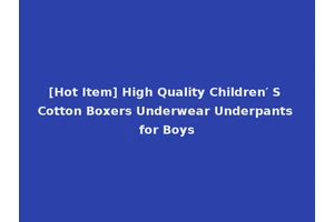 [Hot Item] High Quality Children′ S Cotton Boxers Underwear Underpants for Boys