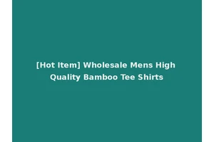 [Hot Item] Wholesale Mens High Quality Bamboo Tee Shirts