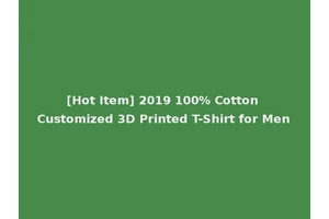[Hot Item] 2019 100% Cotton Customized 3D Printed T-Shirt for Men