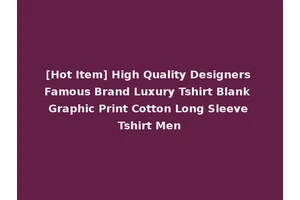 [Hot Item] High Quality Designers Famous Brand Luxury Tshirt Blank Graphic Print Cotton Long Sleeve Tshirt Men