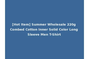 [Hot Item] Summer Wholesale 220g Combed Cotton Inner Solid Color Long Sleeve Men T-Shirt