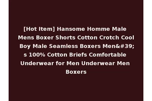 [Hot Item] Hansome Homme Male Mens Boxer Shorts Cotton Crotch Cool Boy Male Seamless Boxers Men's 100% Cotton Briefs Comfortable Underwear for Men Underwear Men Boxers