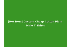 [Hot Item] Custom Cheap Cotton Plain Male T Shirts