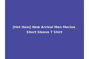 [Hot Item] New Arrival Men Merino Short Sleeve T Shirt