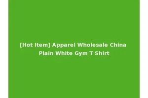 [Hot Item] Apparel Wholesale China Plain White Gym T Shirt