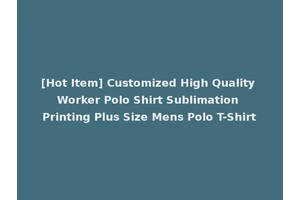 [Hot Item] Customized High Quality Worker Polo Shirt Sublimation Printing Plus Size Mens Polo T-Shirt