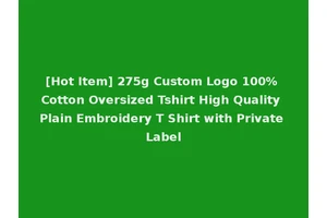 [Hot Item] 275g Custom Logo 100% Cotton Oversized Tshirt High Quality Plain Embroidery T Shirt with Private Label
