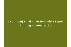 [Hot Item] Solid Color Polo Shirt Lapel Printing Customization