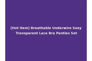 [Hot Item] Breathable Underwire Sexy Transparent Lace Bra Panties Set