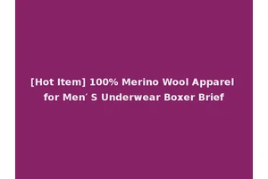[Hot Item] 100% Merino Wool Apparel for Men′ S Underwear Boxer Brief