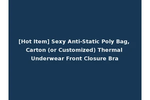 [Hot Item] Sexy Anti-Static Poly Bag, Carton (or Customized) Thermal Underwear Front Closure Bra