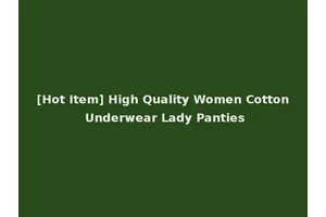 [Hot Item] High Quality Women Cotton Underwear Lady Panties