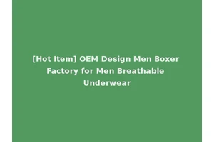 [Hot Item] OEM Design Men Boxer Factory for Men Breathable Underwear