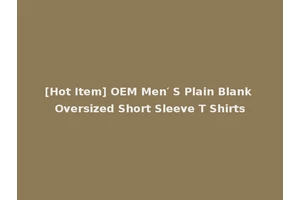 [Hot Item] OEM Men′ S Plain Blank Oversized Short Sleeve T Shirts