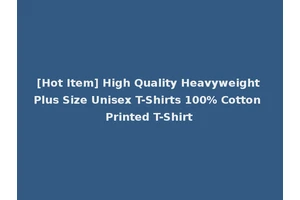 [Hot Item] High Quality Heavyweight Plus Size Unisex T-Shirts 100% Cotton Printed T-Shirt