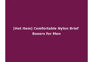 [Hot Item] Comfortable Nylon Brief Boxers for Men