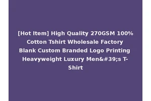 [Hot Item] High Quality 270GSM 100% Cotton Tshirt Wholesale Factory Blank Custom Branded Logo Printing Heavyweight Luxury Men's T-Shirt