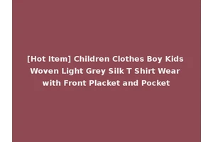 [Hot Item] Children Clothes Boy Kids Woven Light Grey Silk T Shirt Wear with Front Placket and Pocket