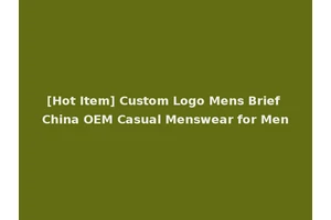 [Hot Item] Custom Logo Mens Brief China OEM Casual Menswear for Men